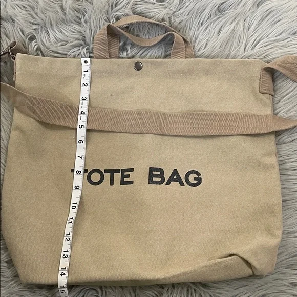 Beige Canvas Tote Bag - Picture 4 of 6